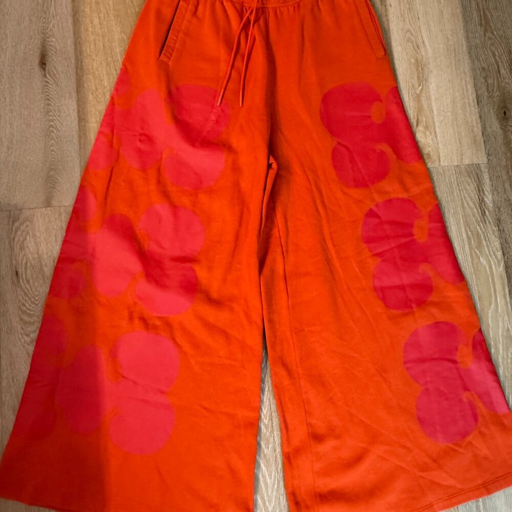 Adidas x Marimekko Collab - Wide Leg Pants Orange - Size S - Picture 2 of 8